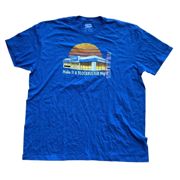 Blockbuster Other - Blockbuster Video Mens 2XL Blue Make It A Blockbuster Night Graphic T-Shirt